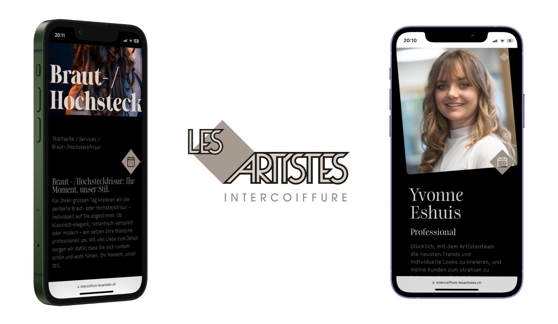 webdesign intercoiffure les artistes waedenswil