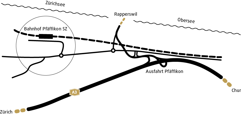 Anfahrtsplan iage AG Pfäffikon SZ
