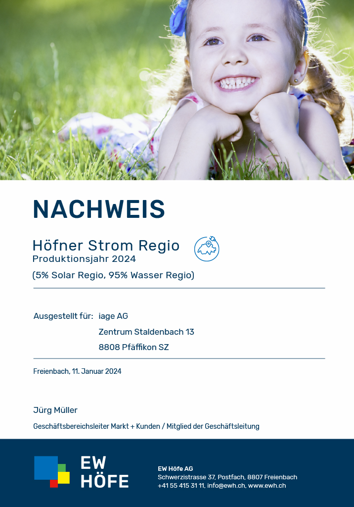 Zertifikat Hoefner Naturstrom 2024